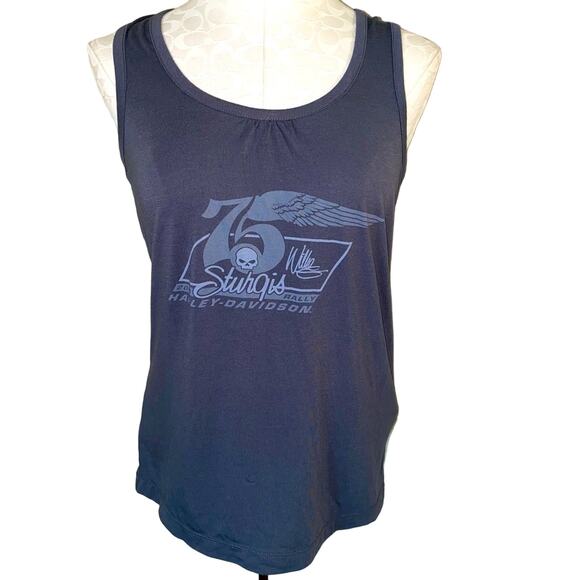Harley Davidson Sturgis 75th anniversary 2015 rally Grey tank top size small - Picture 1 of 7